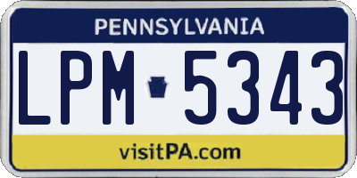 PA license plate LPM5343