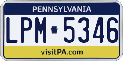 PA license plate LPM5346