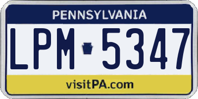 PA license plate LPM5347