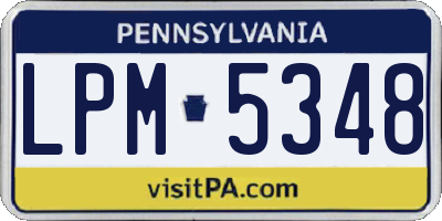 PA license plate LPM5348