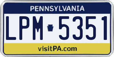 PA license plate LPM5351
