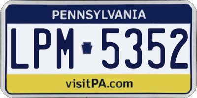 PA license plate LPM5352