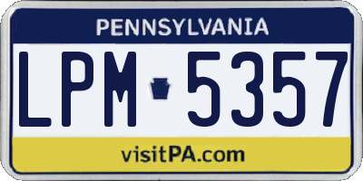 PA license plate LPM5357