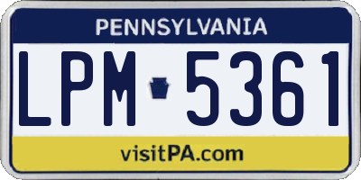 PA license plate LPM5361