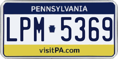 PA license plate LPM5369