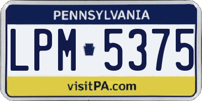 PA license plate LPM5375