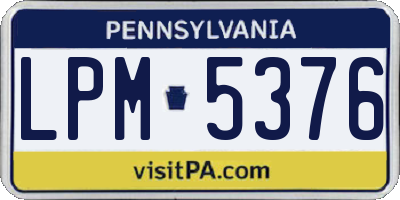 PA license plate LPM5376