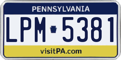 PA license plate LPM5381