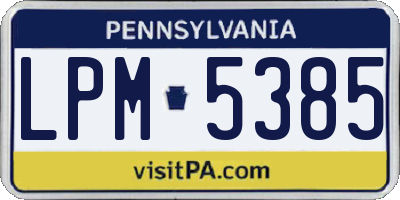 PA license plate LPM5385