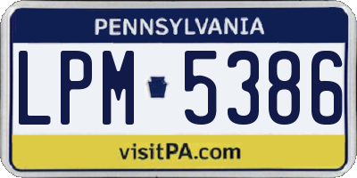PA license plate LPM5386