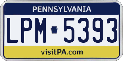 PA license plate LPM5393