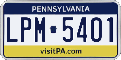 PA license plate LPM5401