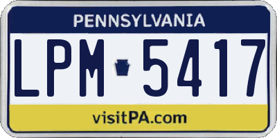 PA license plate LPM5417
