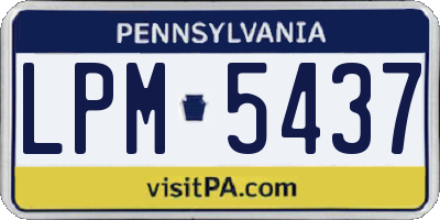 PA license plate LPM5437