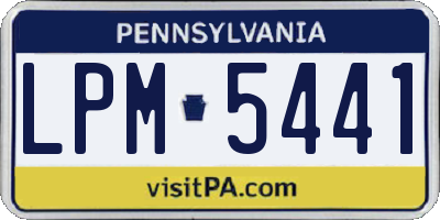 PA license plate LPM5441