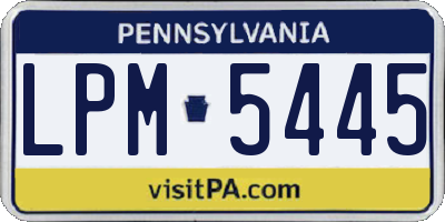 PA license plate LPM5445