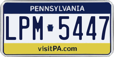 PA license plate LPM5447