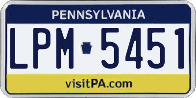 PA license plate LPM5451