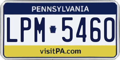 PA license plate LPM5460