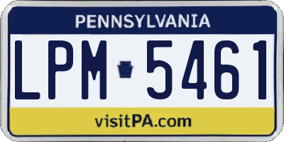 PA license plate LPM5461