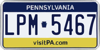 PA license plate LPM5467