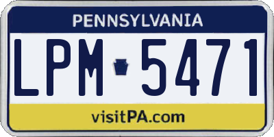 PA license plate LPM5471