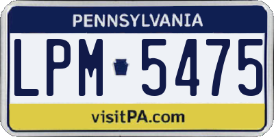 PA license plate LPM5475