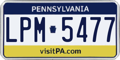 PA license plate LPM5477