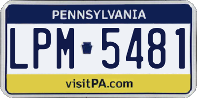 PA license plate LPM5481