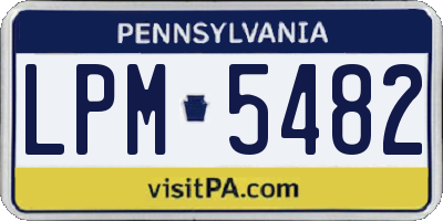 PA license plate LPM5482