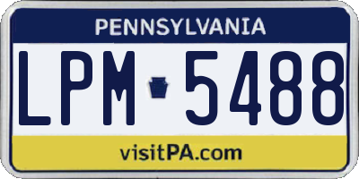 PA license plate LPM5488