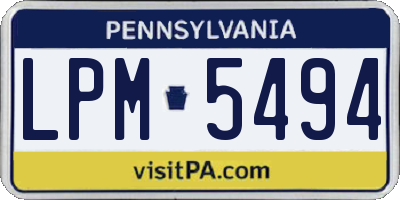 PA license plate LPM5494