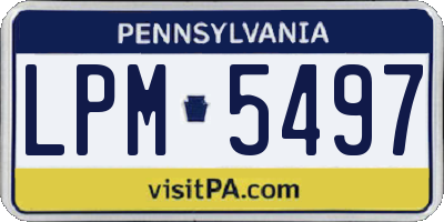 PA license plate LPM5497