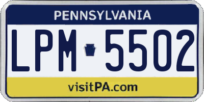 PA license plate LPM5502