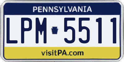 PA license plate LPM5511