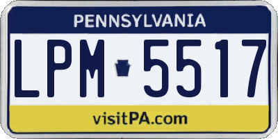 PA license plate LPM5517