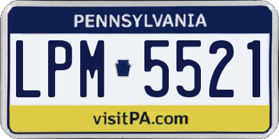 PA license plate LPM5521
