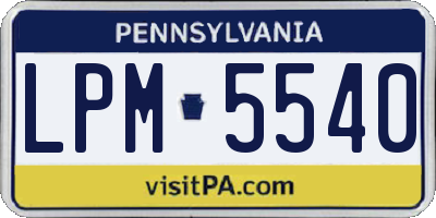 PA license plate LPM5540