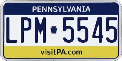 PA license plate LPM5545
