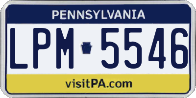 PA license plate LPM5546