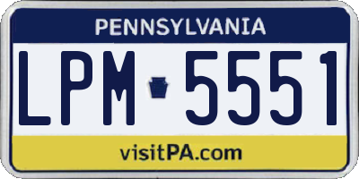 PA license plate LPM5551