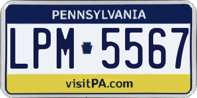 PA license plate LPM5567