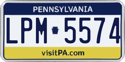 PA license plate LPM5574