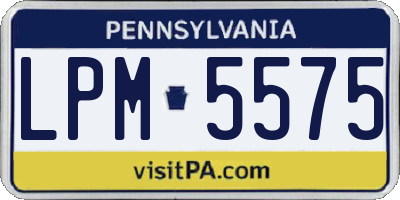 PA license plate LPM5575