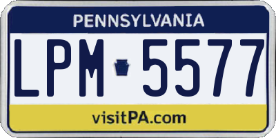 PA license plate LPM5577