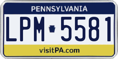 PA license plate LPM5581