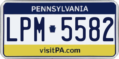 PA license plate LPM5582