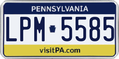 PA license plate LPM5585