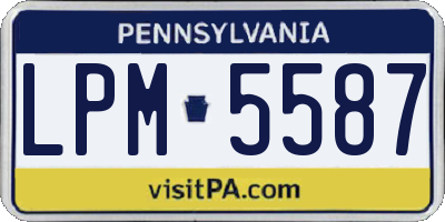 PA license plate LPM5587