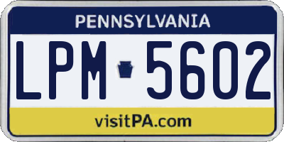 PA license plate LPM5602
